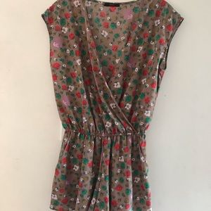 Anthropologie Floral Wrap Romper